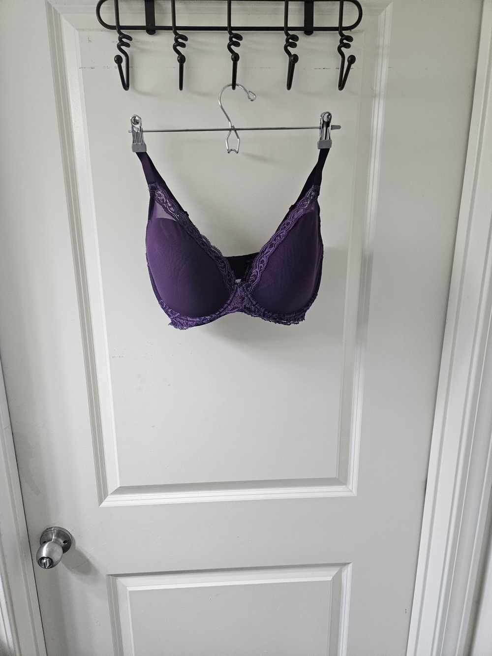 Natori Deep Purple Lace-Trim Underwire Bra - Picture 2 of 15